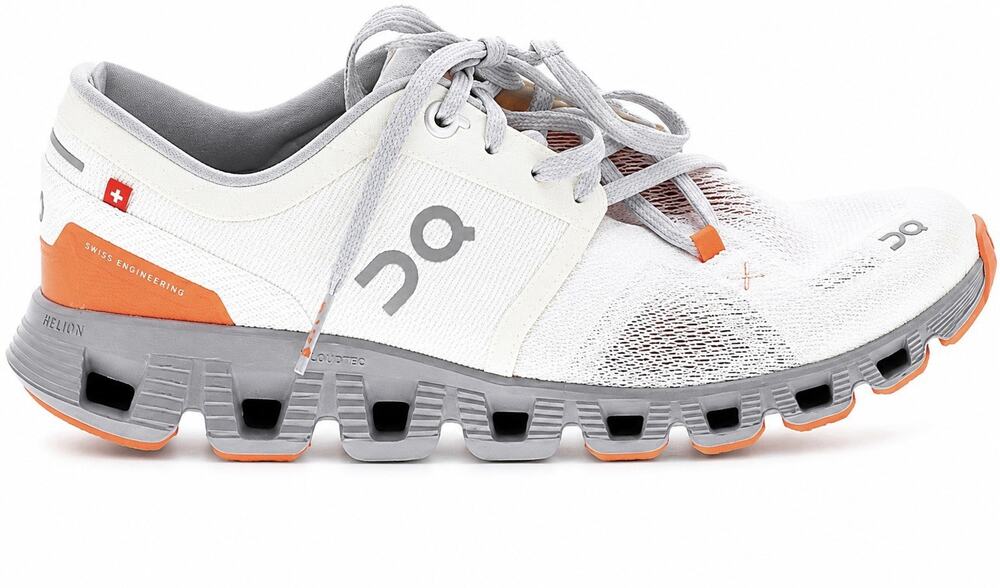 On Cloud X 3 Running Shoes Women’s Size 6.5 White Flame Orange Athletic Sneakers